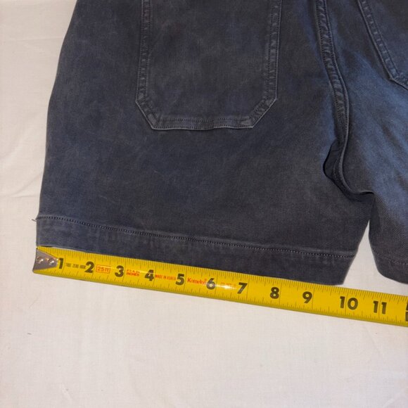 SPANX Black Gray Pull-On Slimming Denim Shorts Accent Stripe Comfortable size L - Picture 8 of 9